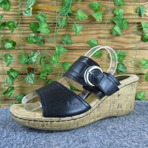 B.O.C Women Buckled‎ Slide Black Leather Sz 8 Medium Gently Used 2025